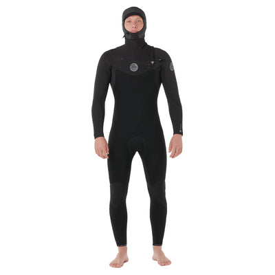 Rip Curl Flashbomb 5/4mm Chest Zip Hooded Wetsuit - Black - 2025/2026 - Buy online today at Down the Line Surf. International shipping available.