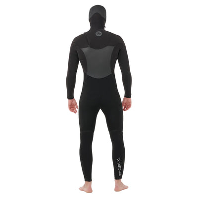 Rip Curl Flashbomb 5/4mm Chest Zip Hooded Wetsuit - Black - 2025/2026 - Buy online today at Down the Line Surf. International shipping available.