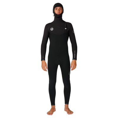 Rip Curl Men's Elasto 5/4 Chest Zip Hooded Wetsuit - Black - Buy online today at Down the Line Surf. International shipping available.