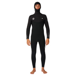 Rip Curl Men's Elasto 5/4 Chest Zip Hooded Wetsuit - Black - Buy online today at Down the Line Surf. International shipping available.