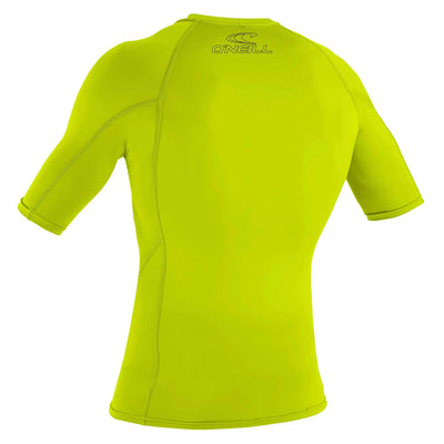 O'Neill Men's Basic Skins Short Sleeve Rash Vest - Lime - Buy online today at Down the Line Surf. International shipping available.