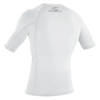 O'Neill Youth Basic Skins 50+ Short Sleeve Rash Vest - White - Buy online today at Down the Line Surf. International shipping available.