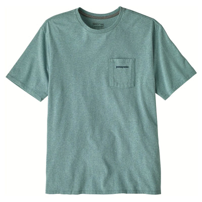 Patagonia Men's Boardshort Logo Pocket Responsibili-Tee - Blue Sage - Buy online today at Down the Line Surf. International shipping available.