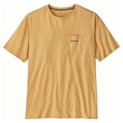 Patagonia Men's Boardshort Logo Pocket Responsibili-Tee - Beeswax Tan - Buy online today at Down the Line Surf. International shipping available.