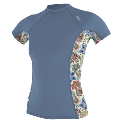 O'Neill Women's Side Print Short Sleeve Rash Vest - IE6 - Buy online today at Down the Line Surf. International shipping available.