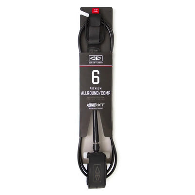 Ocean And Earth All Round Comp One-XT Leash - 6ft Black - Buy online today at Down the Line Surf. International shipping available.