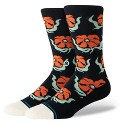Stance Broadcast Floral Crew Socks - Black - Buy online today at Down the Line Surf. International shipping available.