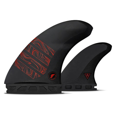 Futures Fins 3/2 Alpha Reverse Twin +1 Fin Set - Carbon/Red - Buy online today at Down the Line Surf. International shipping available.