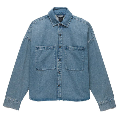 Vans Antica Boxy Denim Long Sleeve Shirt - Stone Wash - Buy online today at Down the Line Surf. International shipping available.