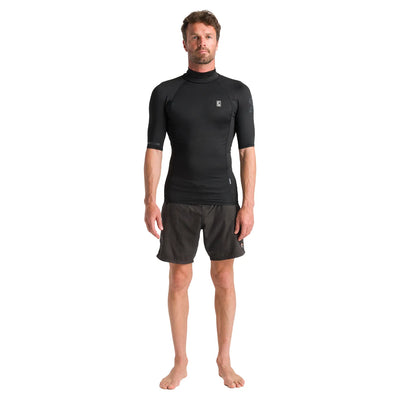 C-Skins Men's NuWave Rash X Short Sleeve Vest - Black - Buy online today at Down the Line Surf. International shipping available.