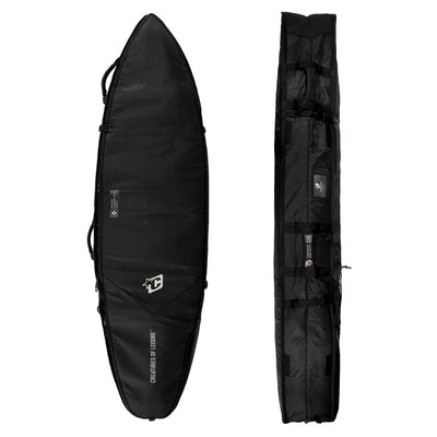Creatures of Leisure Shortboard Quad Coffin DT2.0 Boardbag - Black/Silver - Buy online today at Down the Line Surf. International shipping available.