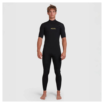 Xcel Men's Comp 2mm Short Sleeve Wetstuit - Black - Buy online today at Down the Line Surf. International shipping available.