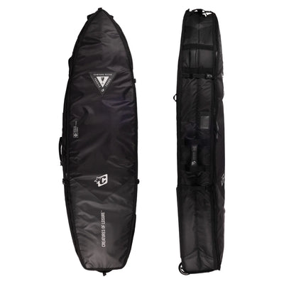 Creatures of Leisure Shortboard Quad Wheely DT2.0 Boardbag - Black/Silver - Buy online today at Down the Line Surf. International shipping available.