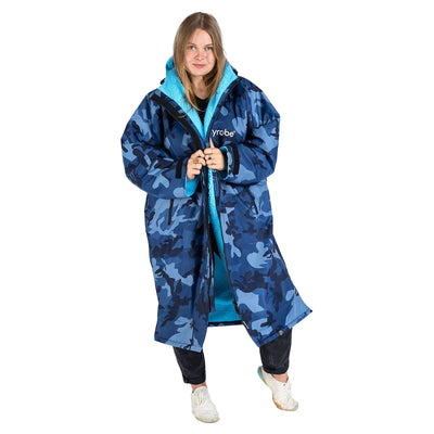 Dryrobe Advance Long Sleeve Changing Robe - Blue Camo / Blue - Buy online today at Down the Line Surf. International shipping available.