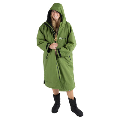 Dryrobe Advance Long Sleeve Changing Robe - Green/Black - Buy online today at Down the Line Surf. International shipping available.