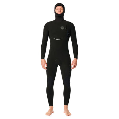 Rip Curl E Bomb 4/3mm Zip Free Hooded Wetsuit - Black - 23/24 - Buy online today at Down the Line Surf. International shipping available.