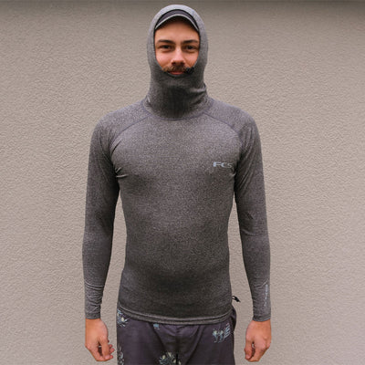 FCS Hooded Long Sleeve Rash Vest - Grey