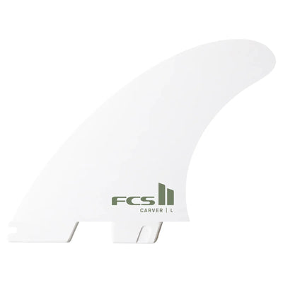 FCS II Carver PC Tri Fin Set - White Edition - Buy online today at Down the Line Surf. International shipping available.