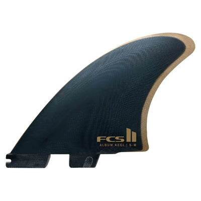 FCS II Album PG Keel Fin Set - Black/Gold - Buy online today at Down the Line Surf. International shipping available.