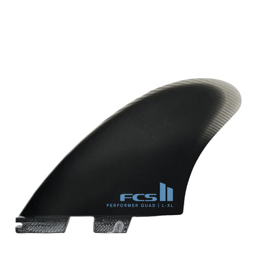 FCS II Performer Performance Glass Quad Split Keel Fin Set - L/XL - Black - Buy online today at Down the Line Surf. International shipping available.