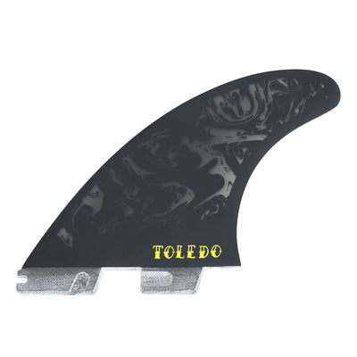 FCS II Filipe Toledo PG Tri Fin Set - Black/Acid - Buy online today at Down the Line Surf. International shipping available.