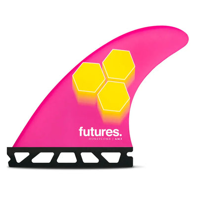 Futures Fins AM3 Honeycomb Tri Fin Set - Pink/Yellow - Buy online today at Down the Line Surf. International shipping available.