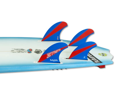 Futures Fins Stretch Quad Set Honeycomb - Blue/Red - Buy online today at Down the Line Surf. International shipping available.