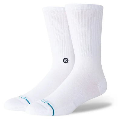 Stance Socks Icon Crew - White/Black - Buy online today at Down the Line Surf. International shipping available.