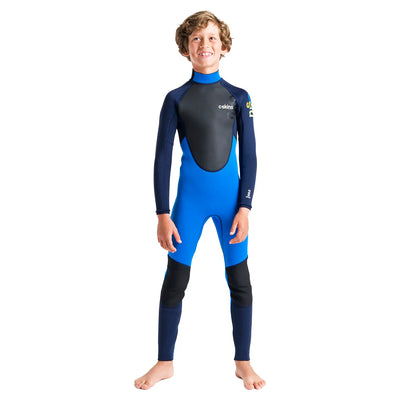 C-Skins Junior Nuwave Element 3/2mm Back Zip Wetsuit - Cyan/Slate/Multi - 2026 - Buy online today at Down the Line Surf. International shipping available.