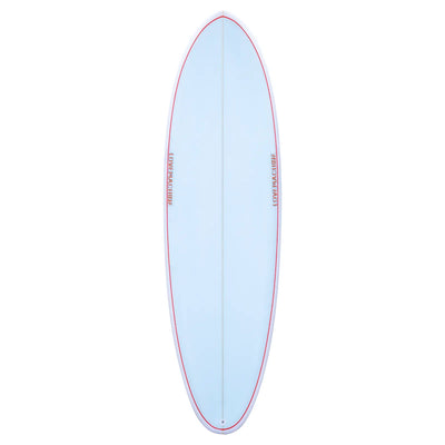 Love Machine Cheet Surfboard - 6'4 - Ice Blue/Red Pin Line - Buy online today at Down the Line Surf. International shipping available.