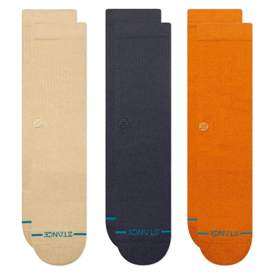 Stance Icon 3 Socks 3 Pack - Sand - Buy online today at Down the Line Surf. International shipping available.