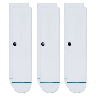 Stance Socks Icon White 3 Pack - Buy online today at Down the Line Surf. International shipping available.