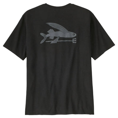Patagonia Men's Flying Fish Organic Cotton T-Shirt - Ink Black - Buy online today at Down the Line Surf. International shipping available.
