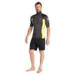 C-Skins Men's NuWave Rash X Short Sleeve Rashvest - Anthracite/Lime - Buy online today at Down the Line Surf. International shipping available.