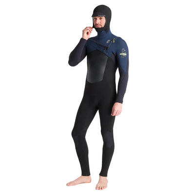 C-Skins NuWave ReWired 5/4 Chest Zip Hooded Wetsuit - 24/25 - Buy online today at Down the Line Surf. International shipping available.