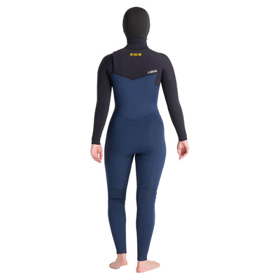 C-Skins NuWave Solace 5/4/3 Hooded Chest Zip Wetsuit - Bluestone/Back X/Saffron - Buy online today at Down the Line Surf. International shipping available.