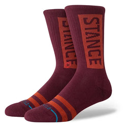 Stance Socks OG Crew Socks - Wine - Buy online today at Down the Line Surf. International shipping available.
