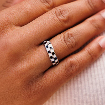 Pura Vida Checkerboard Ring - Silver - Buy online today at Down the Line Surf. International shipping available.