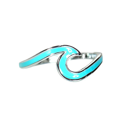 Pura Vida Enamel Wave Ring - Silver - Buy online today at Down the Line Surf. International shipping available.