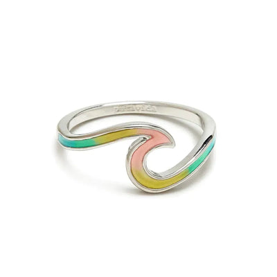 Pura Vida Tie-Dye Enamel Wave Band Ring - Silver - Buy online today at Down the Line Surf. International shipping available.