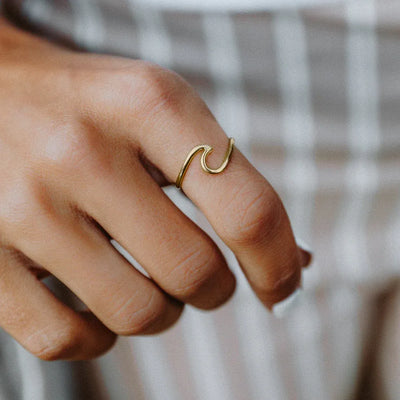 Pura Vida Wave Ring - Gold - Buy online today at Down the Line Surf. International shipping available.