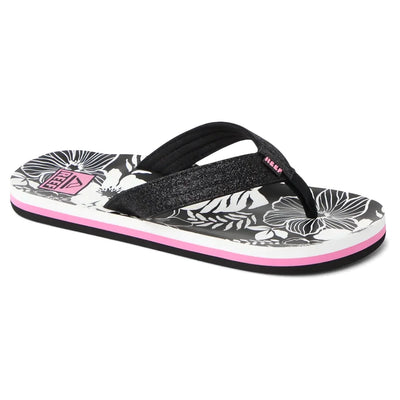 Reef Kids Ahi Sandals - Pink / Black Floral - Buy online today at Down the Line Surf. International shipping available.