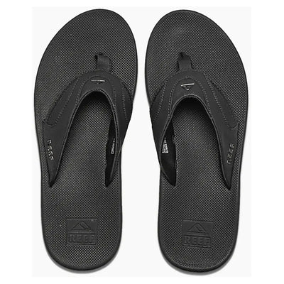 Reef Men's Fanning Flip Flops- Black - Buy online today at Down the Line Surf. International shipping available.