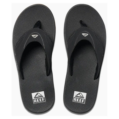 Reef Men's Fanning Flip Flops- Black / Silver - Buy online today at Down the Line Surf. International shipping available.