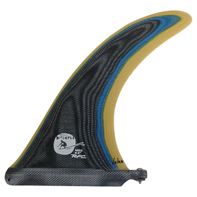 Rainbow Fin Co. MD3 Flex Longboard Fin - 9" - Volan Glass Blue/Black/Yellow - Buy online today at Down the Line Surf. International shipping available.