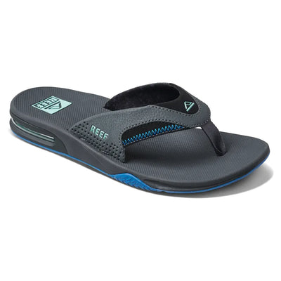 Reef Men's Fanning Sandals - Gunmetal / Ocean - Buy online today at Down the Line Surf. International shipping available.