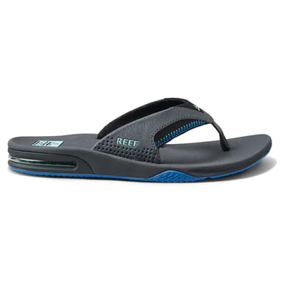Reef Men's Fanning Sandals - Gunmetal / Ocean - Buy online today at Down the Line Surf. International shipping available.