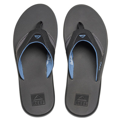 Reef Men's Fanning Flip Flops - Grey/Light Blue - Buy online today at Down the Line Surf. International shipping available.