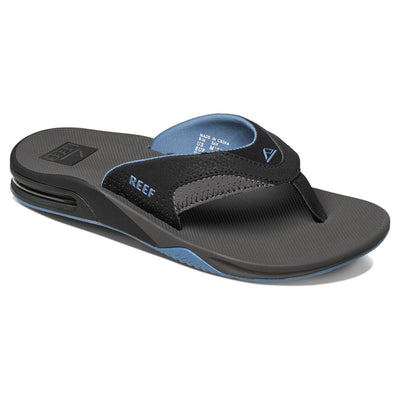 Reef Men's Fanning Flip Flops - Grey/Light Blue - Buy online today at Down the Line Surf. International shipping available.