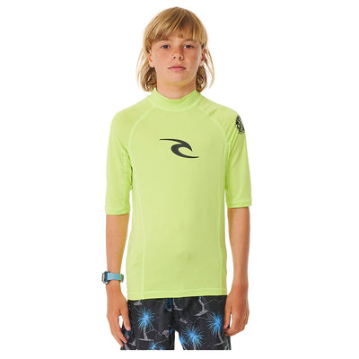 Rip Curl Boy's Brand Wave UPF Short Sleeve Rash Vest - Buy online today at Down the Line Surf. International shipping available.